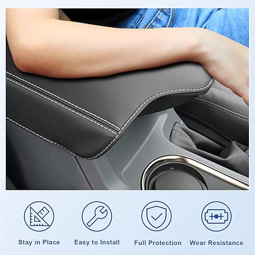 Miniatura 5 de CDEFG Funda de consola central para 2019, 2020, 2021, 2022, funda para reposabrazos de camioneta, funda para reposabrazos, cojín para codo, funda