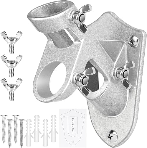 Soporte para asta de bandera, soporte para asta de bandera exterior de la casa, soporte de bandera de metal resistente, soportes de montaje de