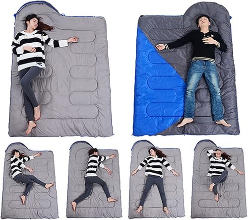 Miniatura 7 de Saco de dormir para adultos, compacto, para campamento, ligero, impermeable, para exteriores, longitud de 86.5 pulgadas con bolsa de compresión