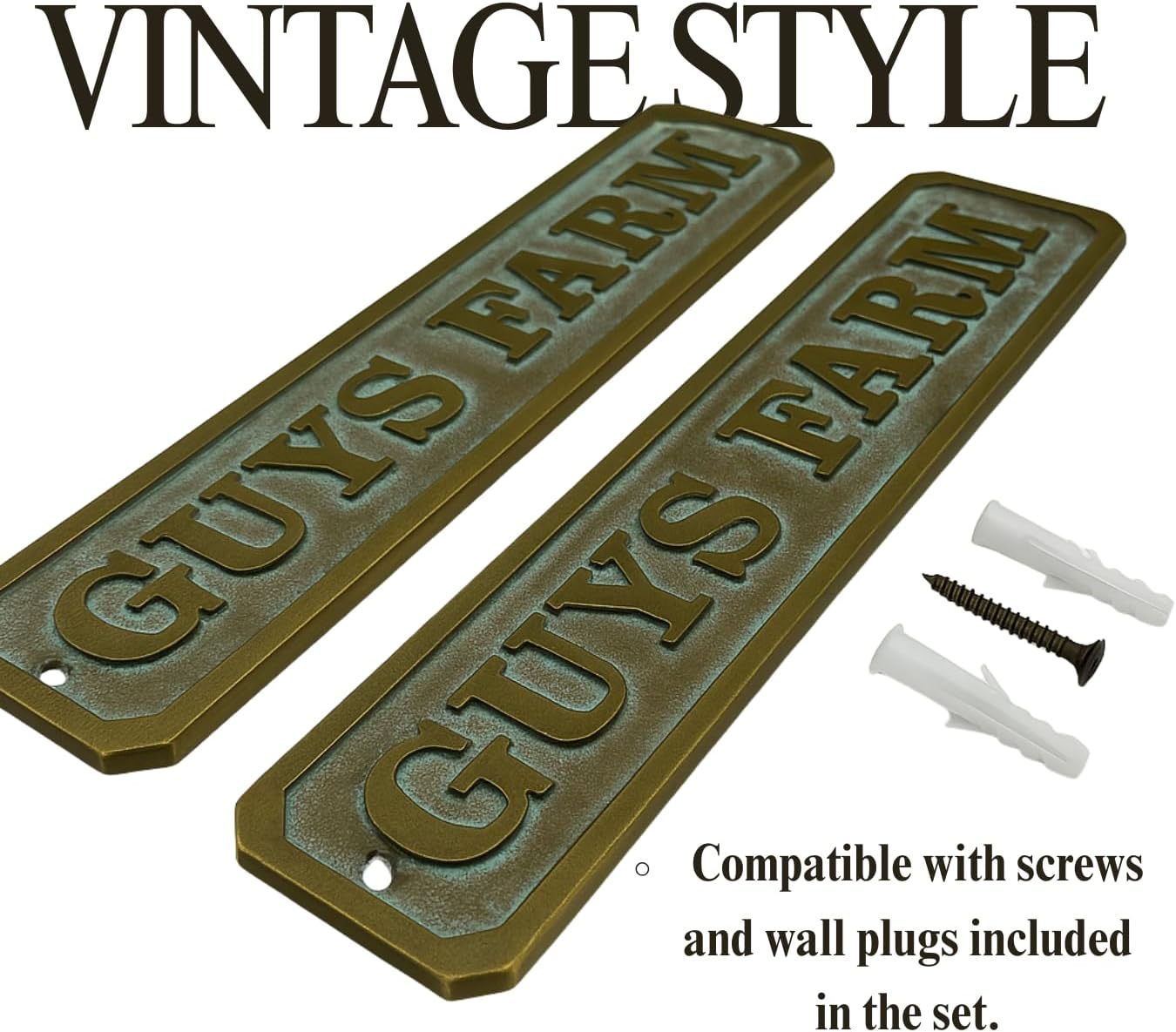 Customizable Patina Brass Name Plaque Sign for Home, Office & Business | Personalized Engraved Wall Door Plate for Anniversary, Memorial, Branding & Gift Use