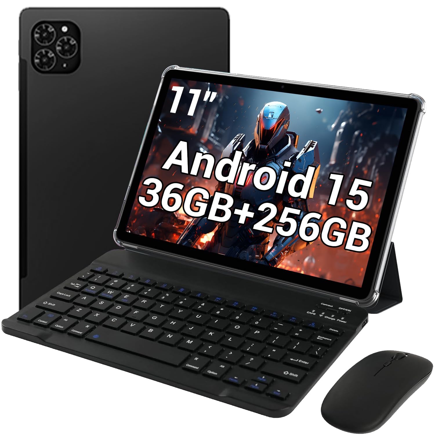 Tablet, 11 Inch Tablets, Android 15 Tablet with Keyboard Mouse Pen, T615 Octa-Core, 36GB…
