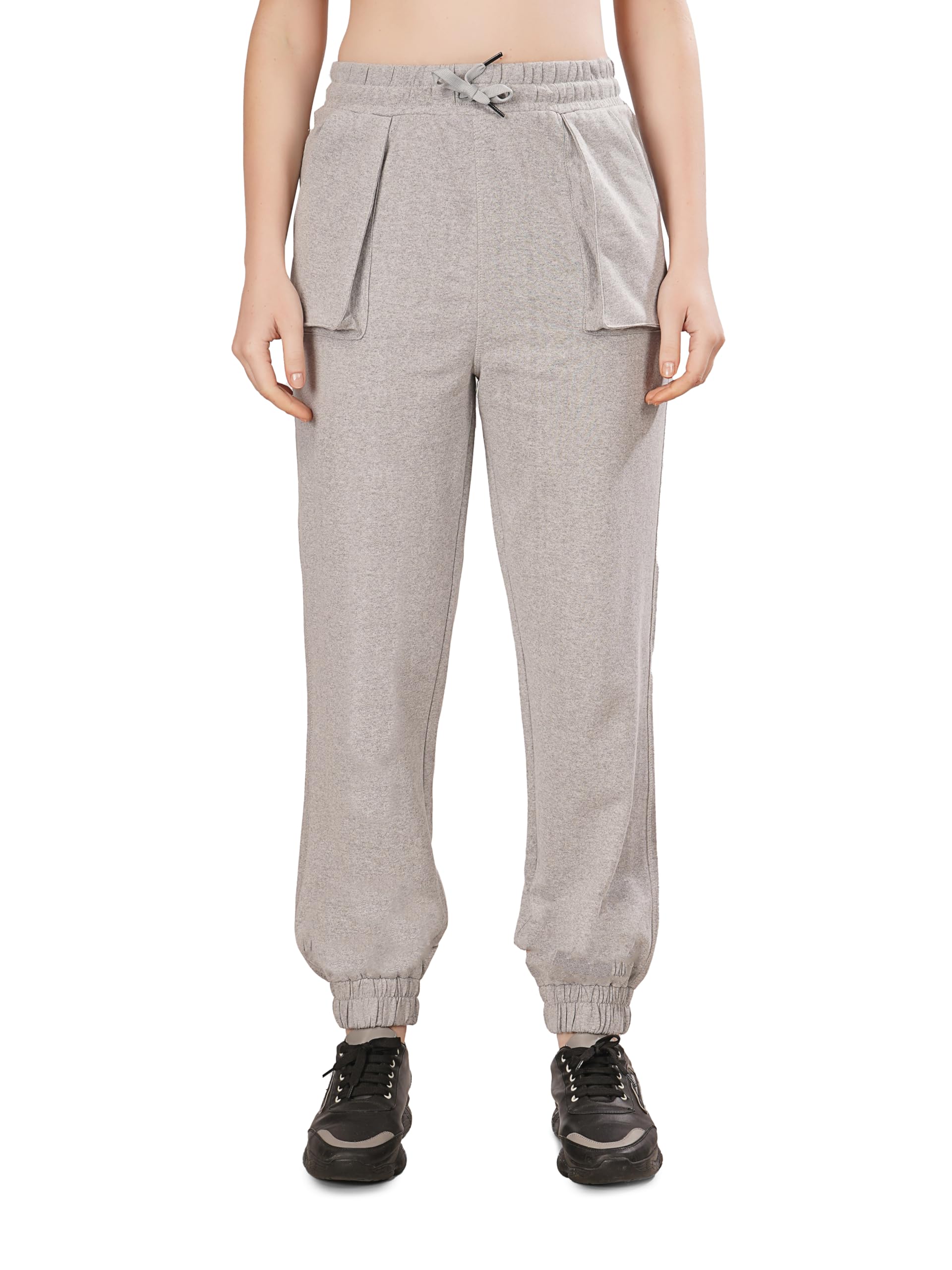imperative Women's Cotton Cargo Joggers, Summer Track Pants with Side Pockets, Loose Yoga Pants-picture-4