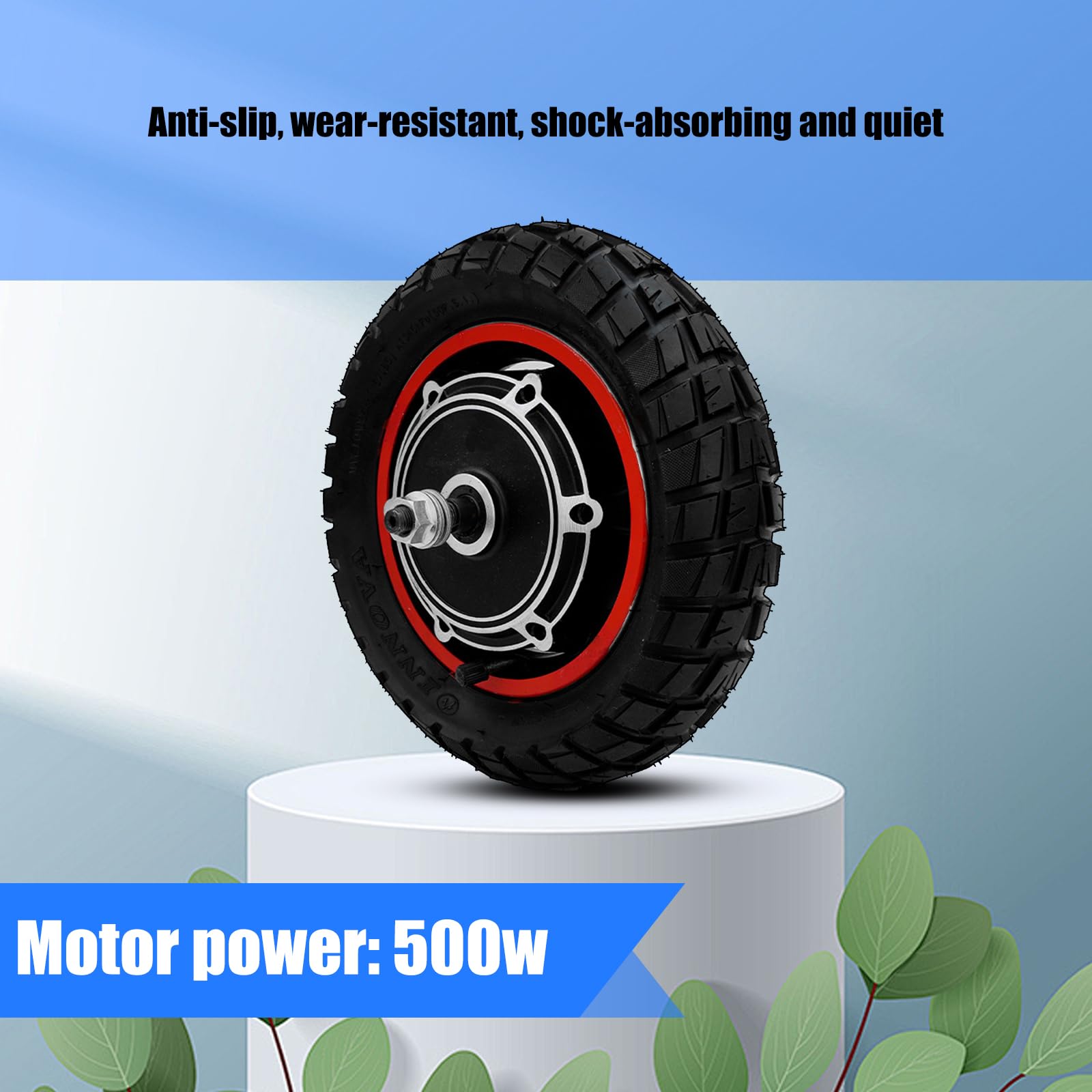 Nawwgy 500W High Torques Rear Wheel Drive Motor Set with Terrain Tire for 10Inch Electric Scooters Quick Installation Sturdy>Folding Electric Scooter Rear Wheel Drive Motor