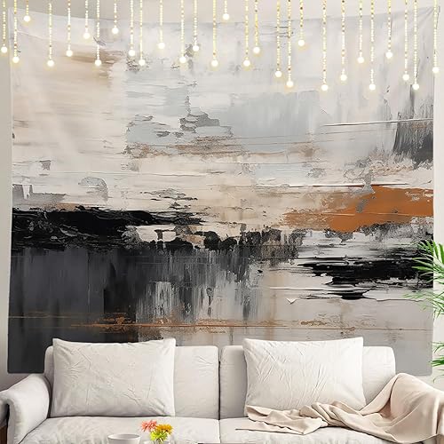 Miniatura 57 de Shrahala Tapiz de pared de acuarela desgastado, elegante pintura para colgar en la pared, tapiz grande decorativo de fibra de poliéster, dobladillo