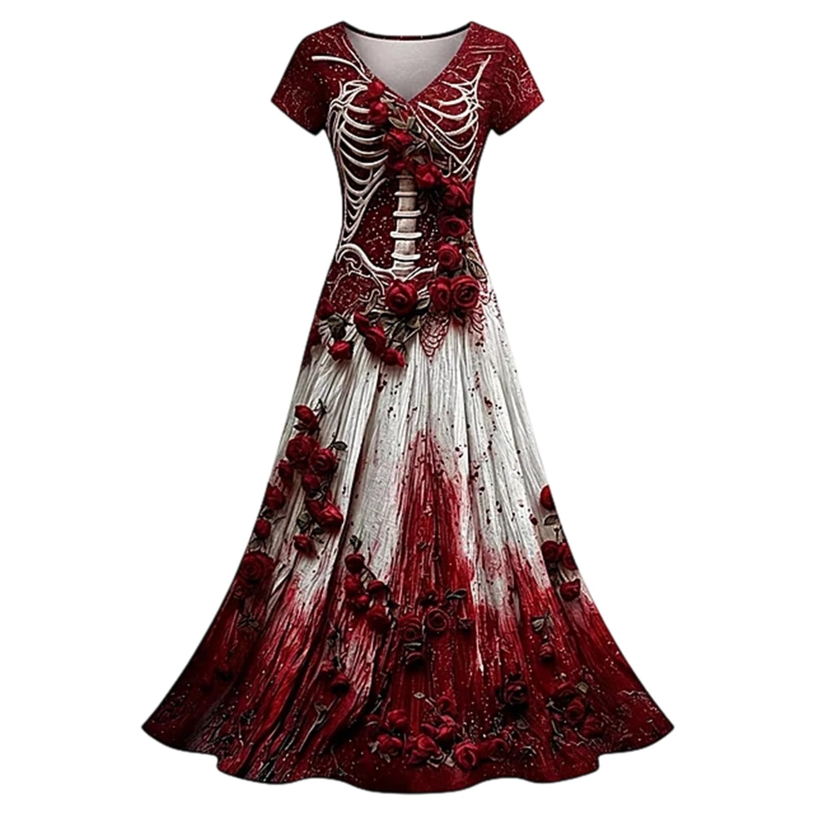 Halloween Costumes for Women UK, Ladies Gothic Skeleton Spider Web Dresses