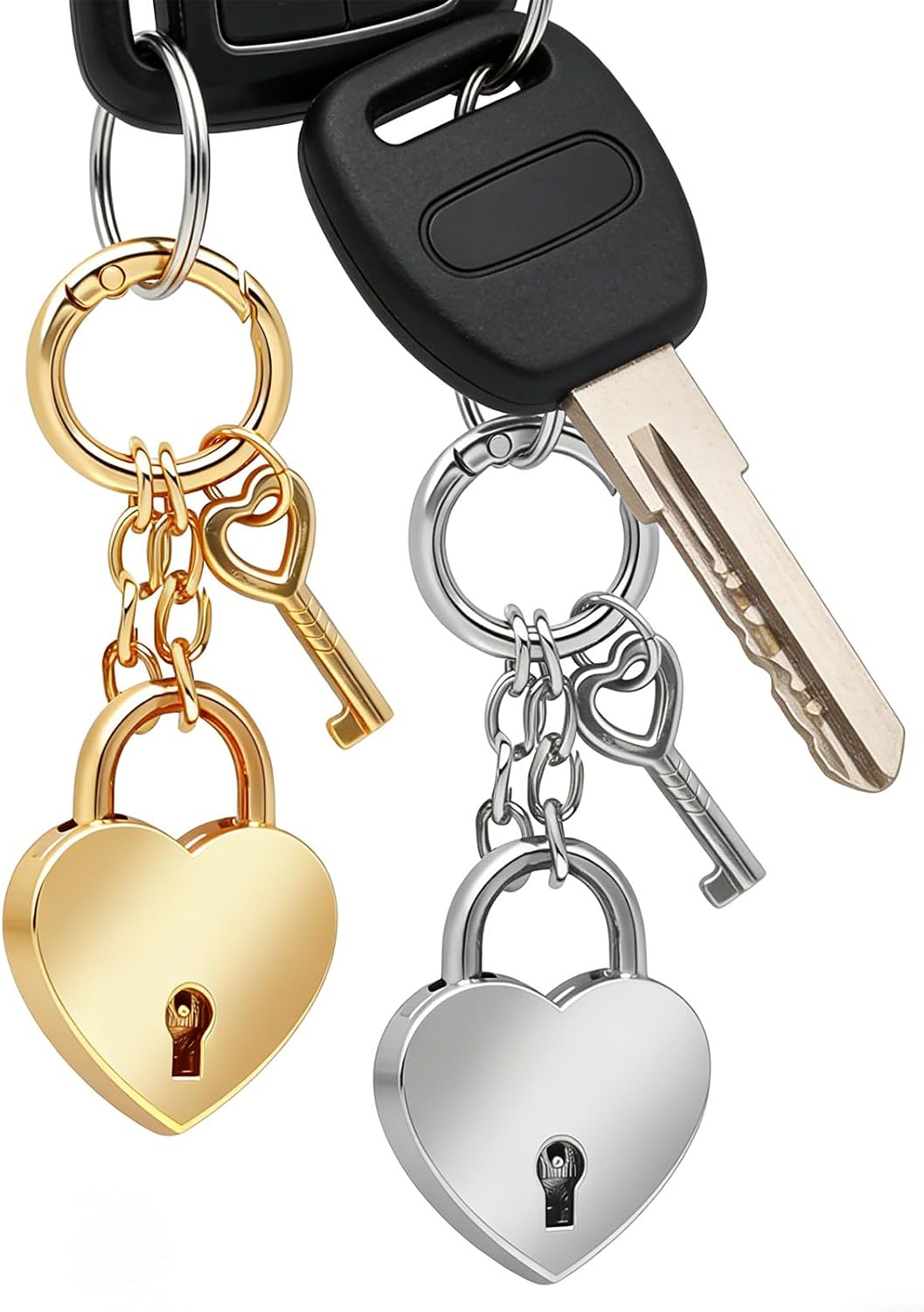 Gold Heart-Shaped Chain Pendant, Bag Charms for Handbags Fashion Accessories for Women