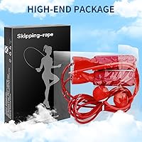 Vista 6 de Cuerda de saltar inalámbrica Cuerda de saltar con peso Cuerda de saltar interior cuerdas de salto reemplazables rojo