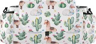 Flradish Llama Cactus Baby Stroller Organizer with 2 Cup Holders Universal Adjustable Shoulder Strap Detachable Stroller Caddy Accessories Bag for Bottle,Diaper,Phone, Keys,Toys
