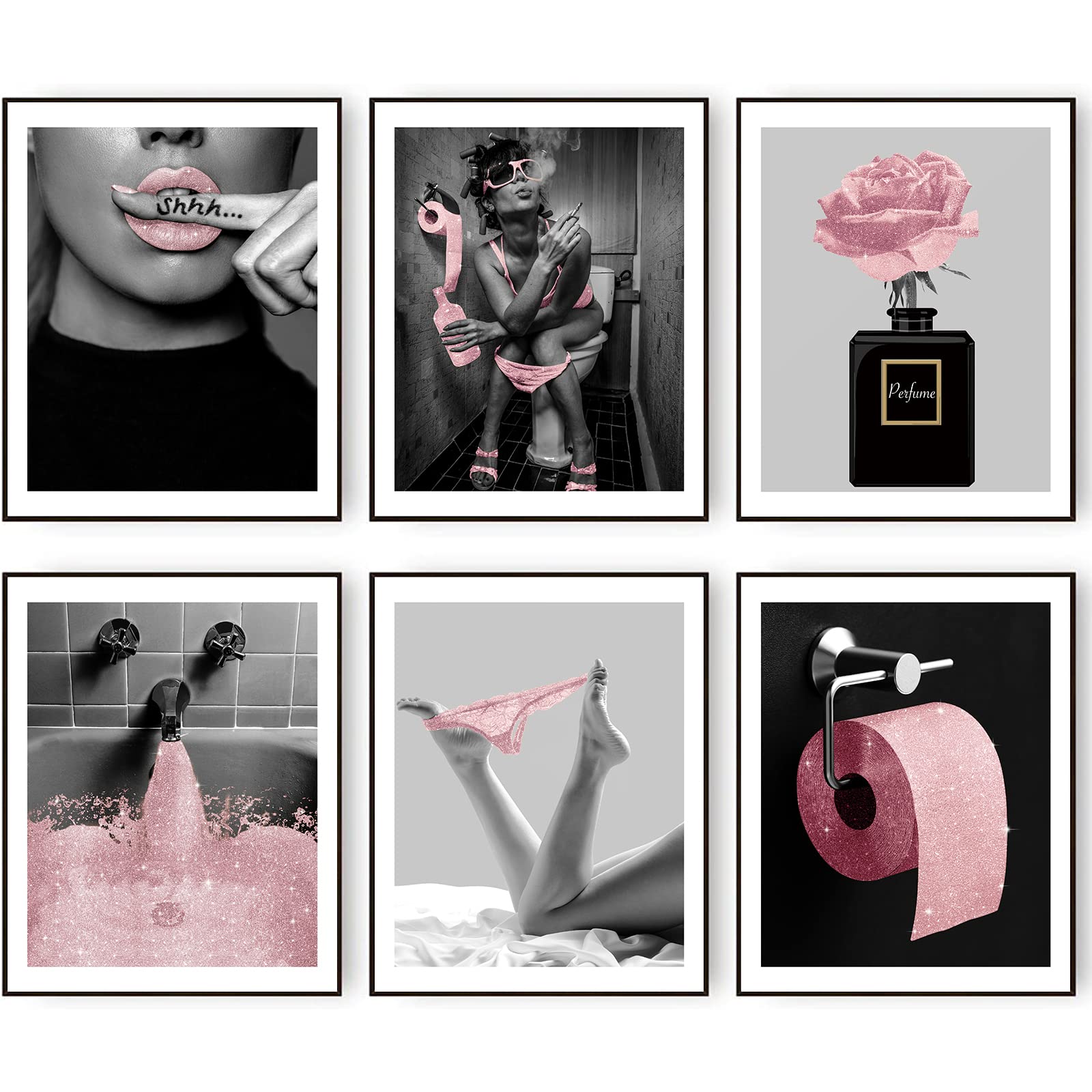 amazon-com-hoozgee-fashion-bathroom-wall-art-prints-decor-set-of-6-pink-glam-glitter-tissue-canvas-posters-pictures-photos-bathroom-artwork-wall-black-and-white-modern-women-funny-bathroom-11-x14-unframed-posters for Free Printable Fashion Wall Art Amazon.com: HoozGee Fashion Bathroom Wall Art Prints Decor Set of 6 Pink Glam Glitter Tissue Canvas Posters Pictures Photos Bathroom Artwork Wall Black and White Modern Women Funny Bathroom (11