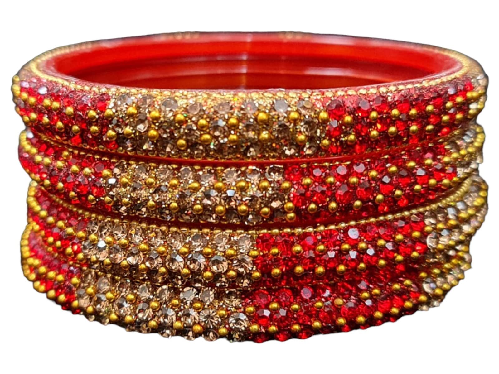 Fancy Glass Party Kada Bangle crystal Stone Red Lct Kangan for Girls and Women (2-8) (B0C381526N) Amazon Price History, Amazon Price Tracker