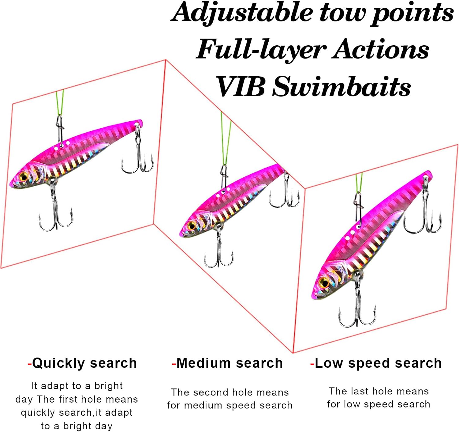 5Pcs Metal Blade Baits Hard Metal VIB Fishing Lures for Bass Fishing Lures | 20g Sinking Jigging Spoons Hard Swimbait, Fishing Spoon Lures Spinner Spoon Blade for Bass Walleye Trout with Storage Box