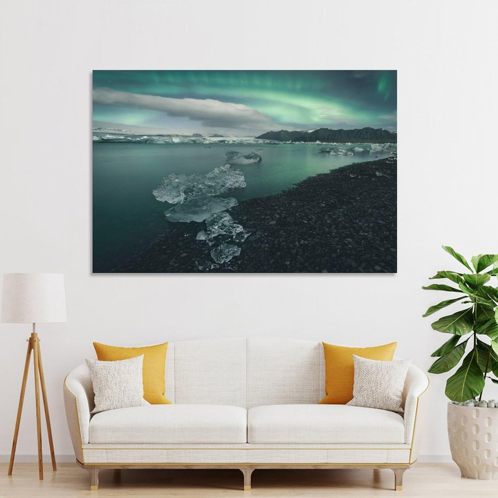 Junmoney Iceland Lake Home Decor Wall Art, 24x36inch(60x90cm), for Apartment Walls, Studios Or Work Areas, Decorative Canvas Decor for Home Updates