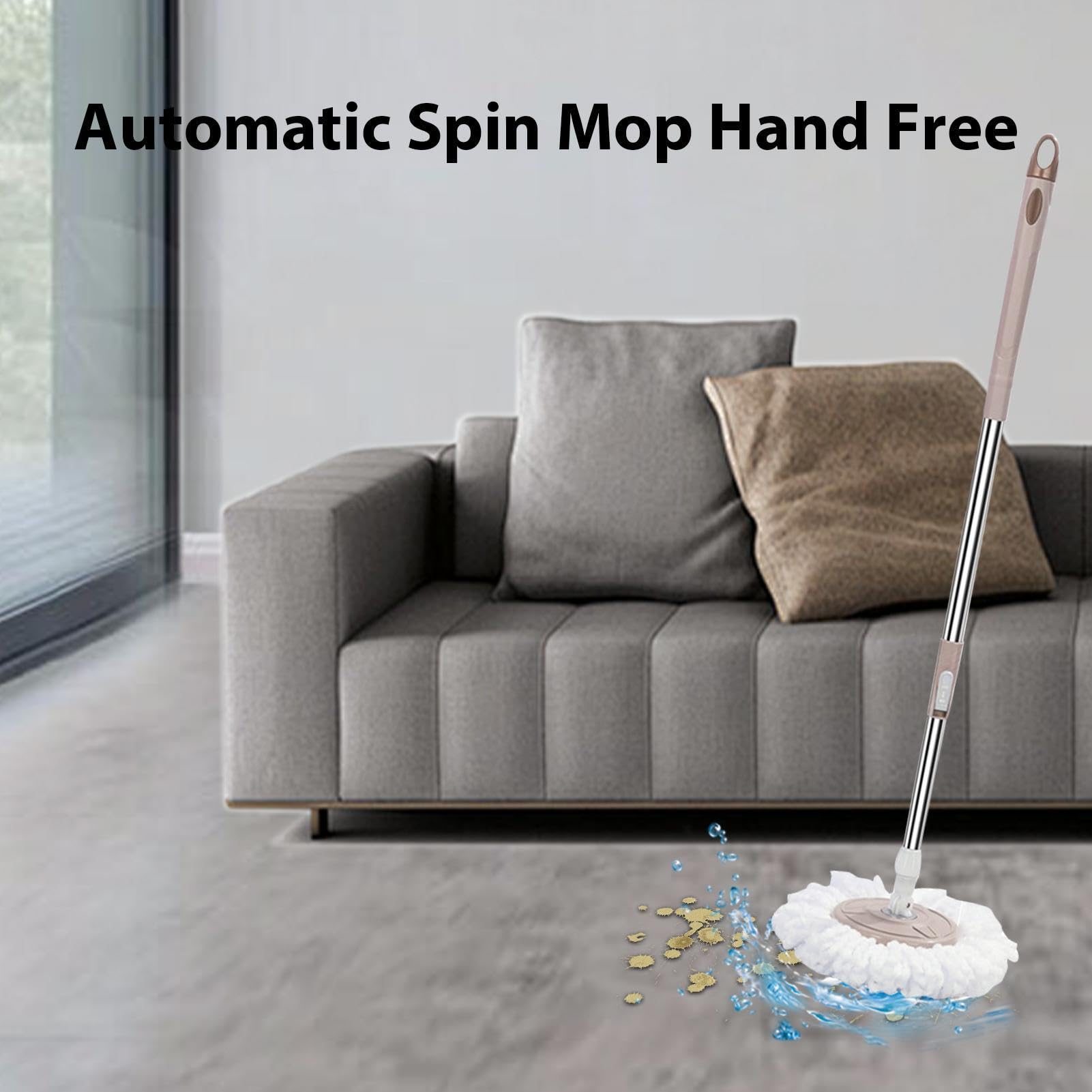 Fregona giratoria automática, ampliamente usada, con - Modern Wringer | fregona, para fregonas sin esfuerzo, cabezal extraíble para la cocina | Multiuso al aire libre interior