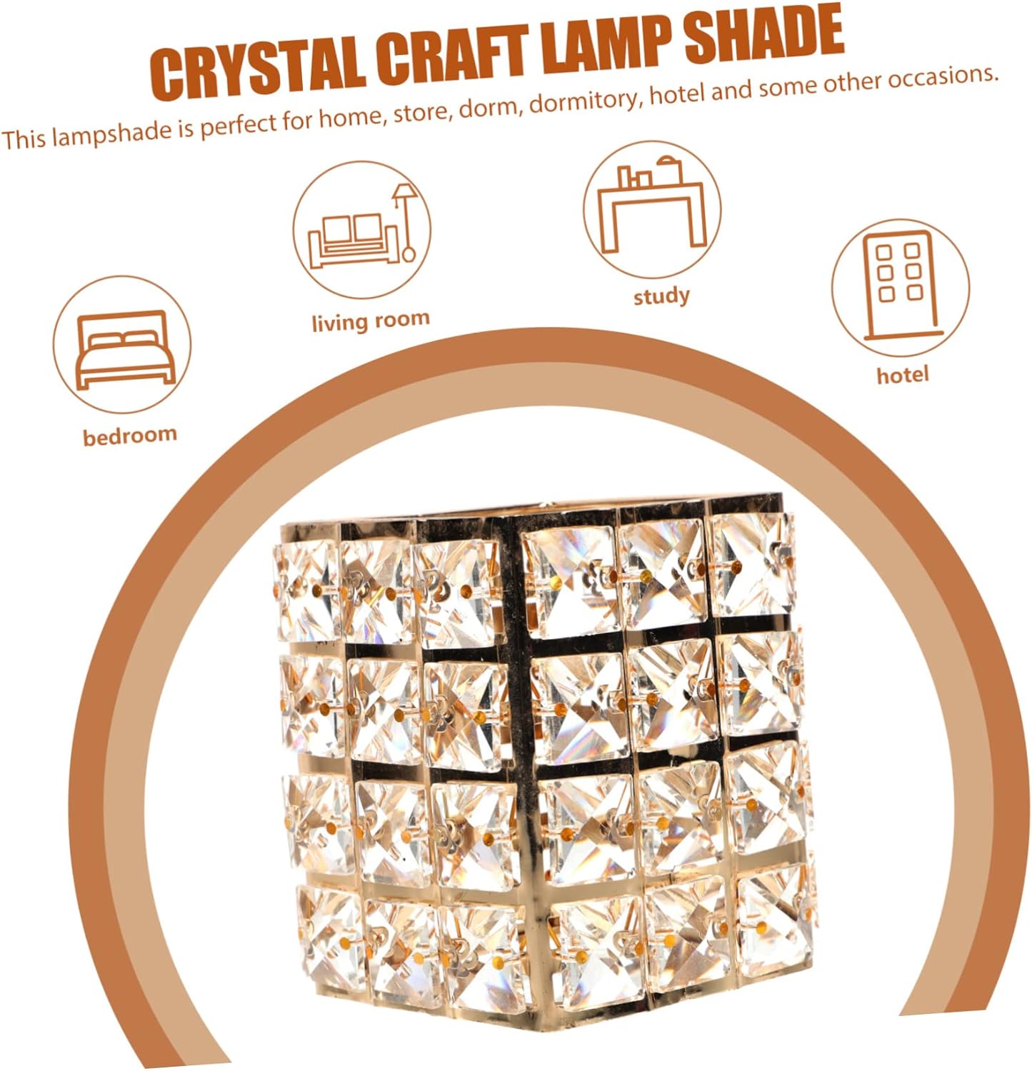 Gadpiparty Ceiling Lamp Shade Accessory Crystal Craft Lampshade for Home Lighting Decor