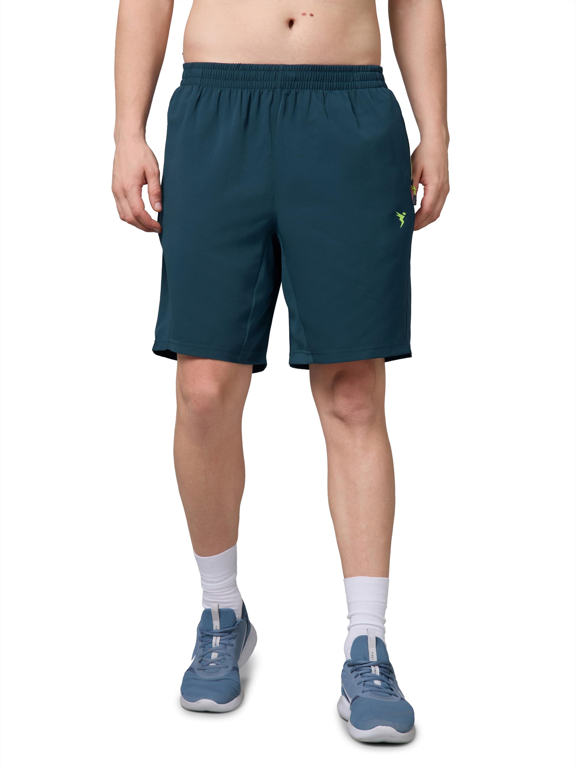 technosport Men's Solid Slim Fit Sports Shorts TECHNOLITE Lightweight Polyester Active Shorts Quick Dry with Elastic Drawstring Waist UPF50+ Anti Odour Gym Running Training-picture-26
