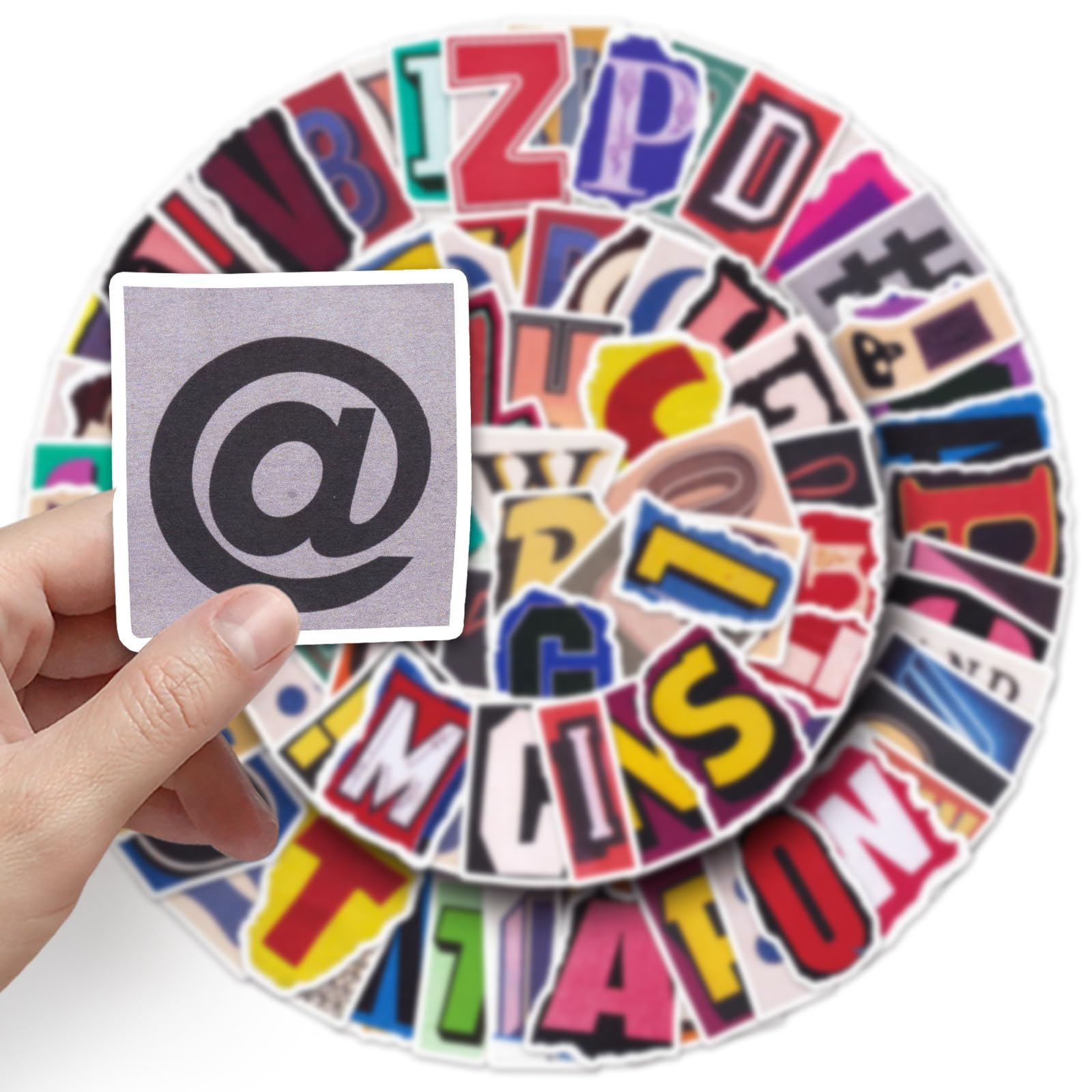 TUIOBUN 100Pcs Numbers Alphabet Sticker for Water Bottle,Computer,Helmet,Car,Laptop,Bike,Phone,Scrapbook,Luggage,Boys Adults Gift,Vintage Letter Cute Waterproof Sticker,Numbers Aesthetic Vinyl Decal - Image 3