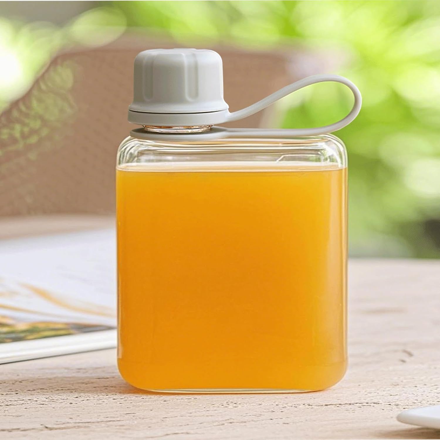 10.8 oz/320 ml Flat Travel Water Bottle, BPA Free Tritan Reusable Plastic Water Bottles Square Plastic Flask Pocket for Camping, Fitness, Outdoor Sports, Fits Purse and Pocket - Image 4