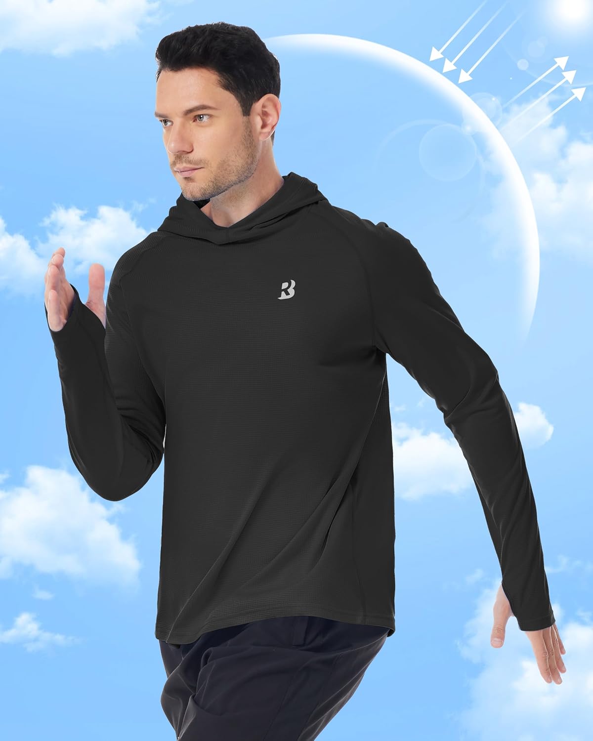 Roadbox Mens UPF 50+ Fishing Shirt, Long Sleeve UV Sun Protection Hoodies, Quick Dry Rash Guard for Hiking Outdoor Working - Image 3