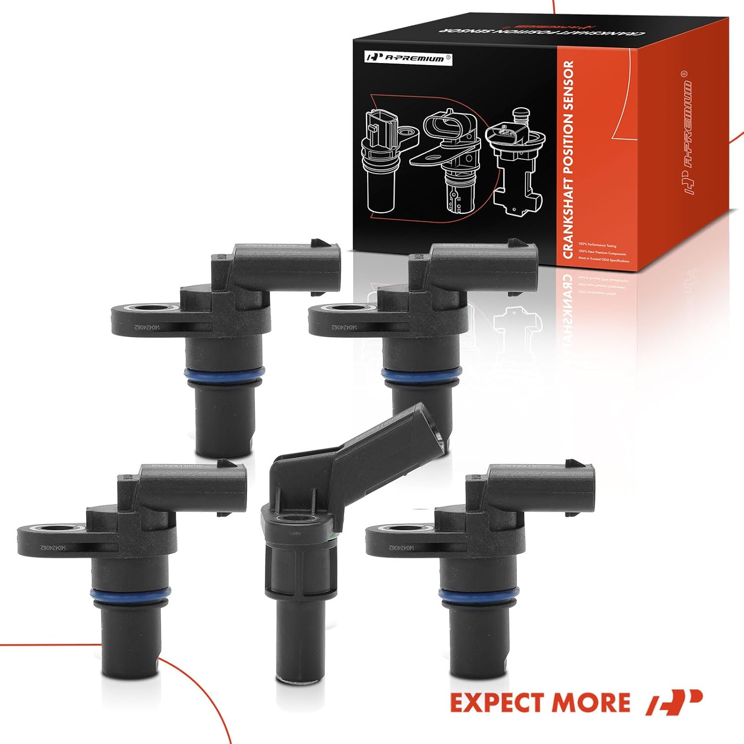 A-Premium 5-PC Engine Camshaft Crankshaft Position Sensors Compatible with Audi R8 2008-2015, 4.2L 5.2L, Replace# 079907601, 06H905163A