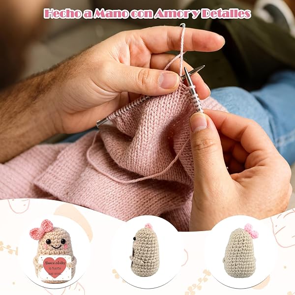 Szhhrxi Regalo Madre - Muñeco de Patata con Energía Positiva – Amuleto de la Suerte Hecho a Mano con Tarjeta Motivadora | Regalo Dia de la Madre, Regalos Mamá cumpleaños - Gifts for Mom (Patata) - 4