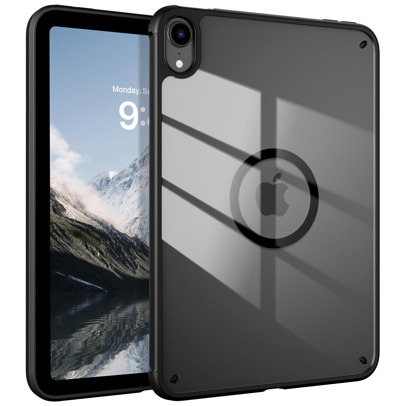 Telaso iPad Mini 7 ケース 第7 6世 magsafe対応 透明 防滑 薄型 衝撃吸収 黄ばみ防止 iPad Mini 6 2021 8.3インチ ケース マグセーフ対応 傷防止 軽量 レンズ保護 カバー 擦り傷防止 指紋防止 ブラック