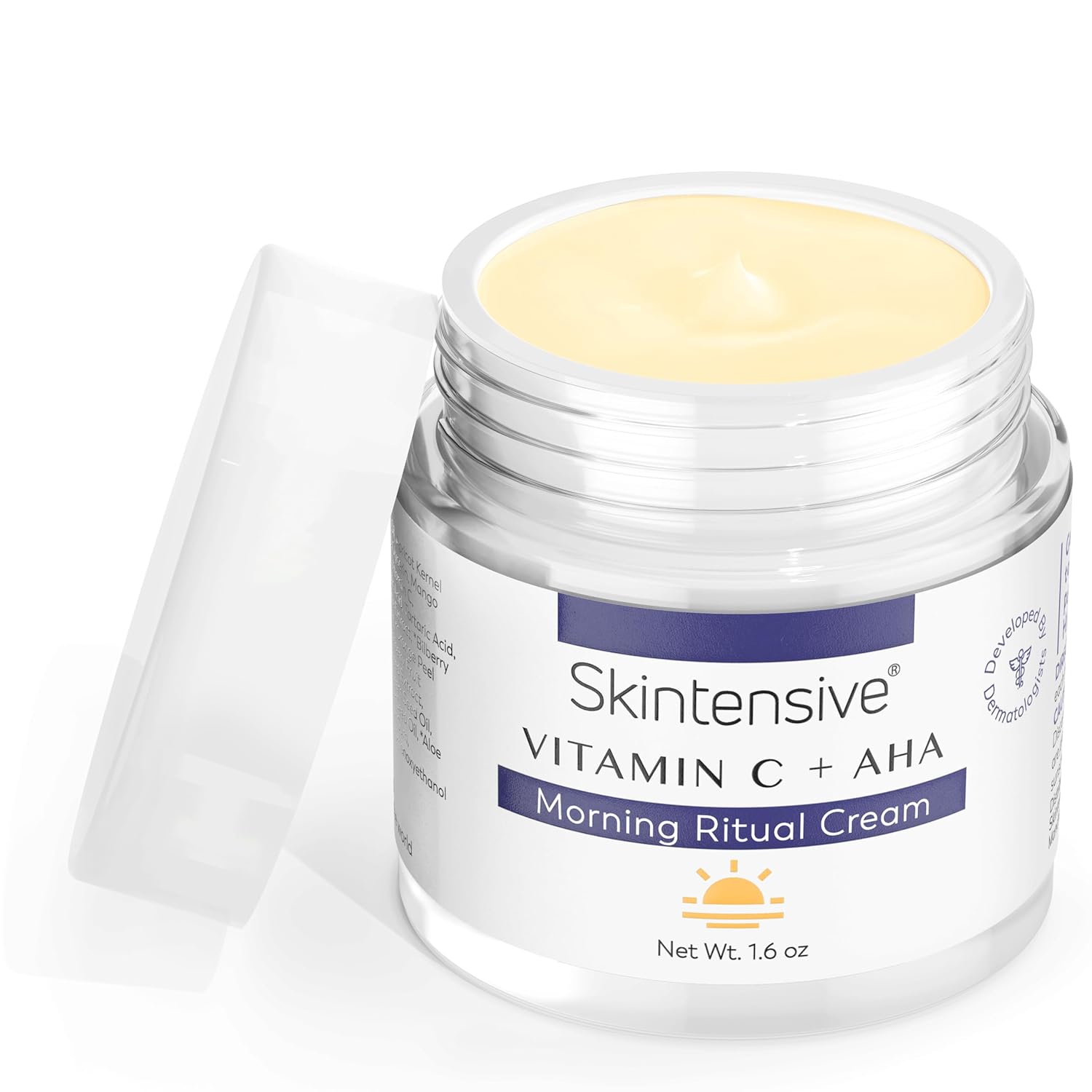 SKINTENSIVE Vitamin C + Alpha Hydroxy Acid Morning Ritual Face Cream with Sea Buckthorn Extract, 1.6 oz