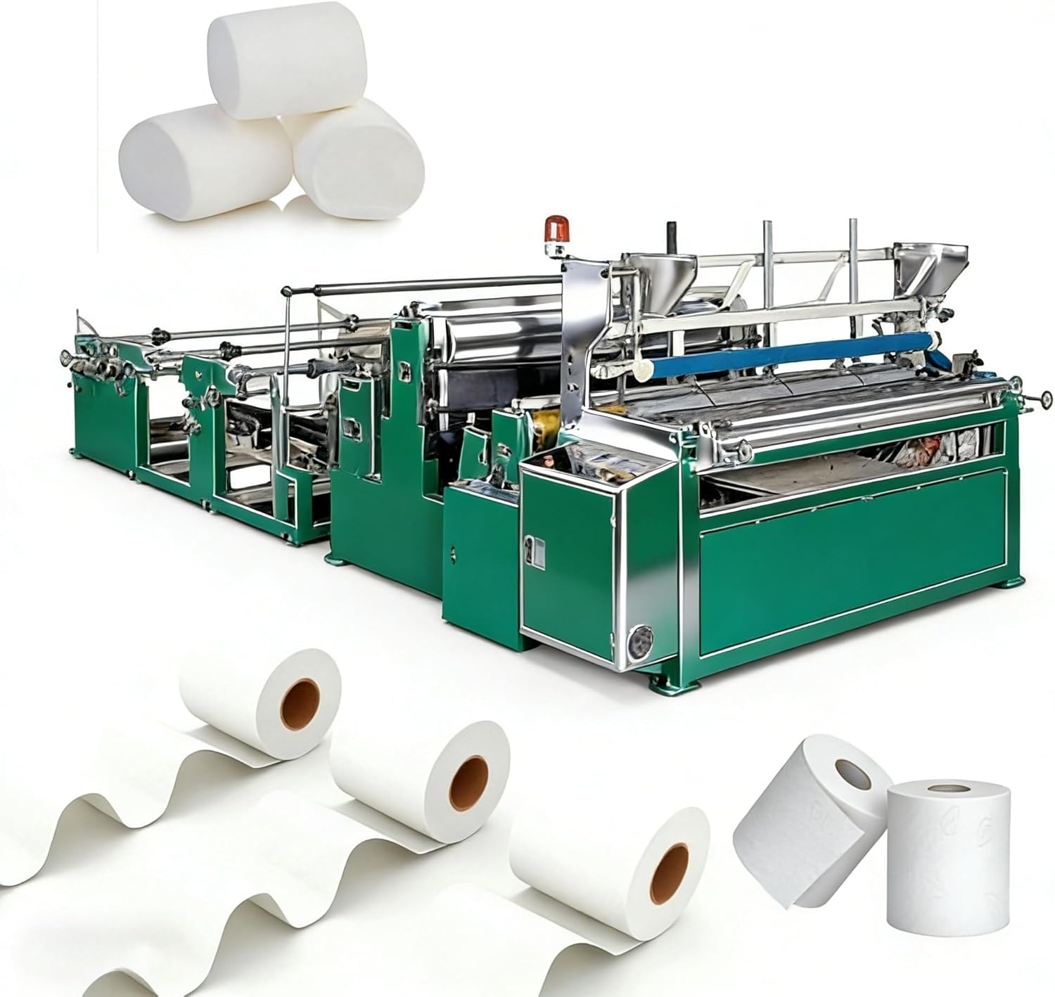 Automatic Toilet Paper Making Machine High Speed Tissue Production Line System with Rewinding Embossing and Cutting Units for Industrial Commercial Production Customizable Design