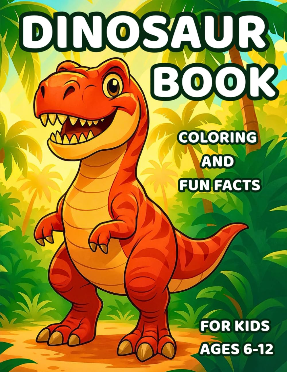 Dinosaur Coloring Book: Coloring and Fun Facts for Kids Ages 6–12