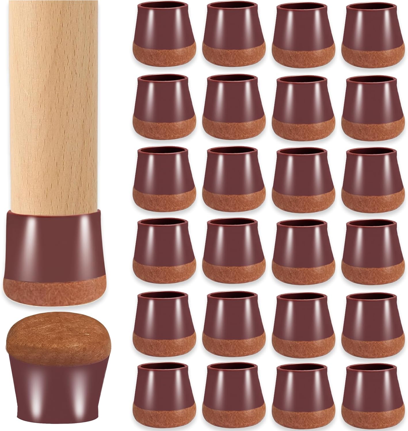 24pcs Chair Leg Floor Protectors, Table Chair Leg Protectors for