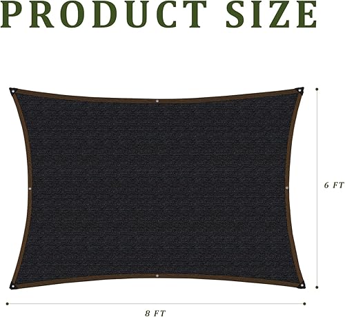 Miniatura 6 de Paño para sombra de jardín, para plantas, protección contra el calor, 6 x 8 pies, toldo de invernadero 70% vegetal con ojales, cubierta de gallinero