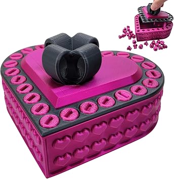 Annoying Gift Box with Screws, Annoying Valentines Heart shaped Gift Box, Gag Gifts Boxes, Funny Prank Gift, Novelty Gift Boxes for Christmas, Birthday, Anniversary, Valentiness Day Purple - Black