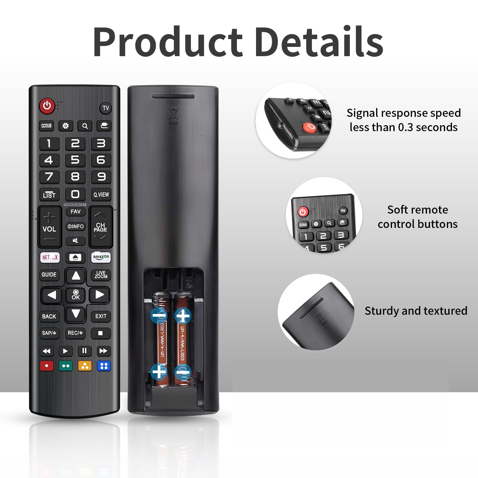 Uniwersalny pilot zastępczy bez konfiguracji pasuje do LG All TV Remote z zabezpieczeniem przed zgubieniem miękki silikonowy pokrowiec ochronny kompatybilny z telewizorami LG All Smart LCD LED HDTV