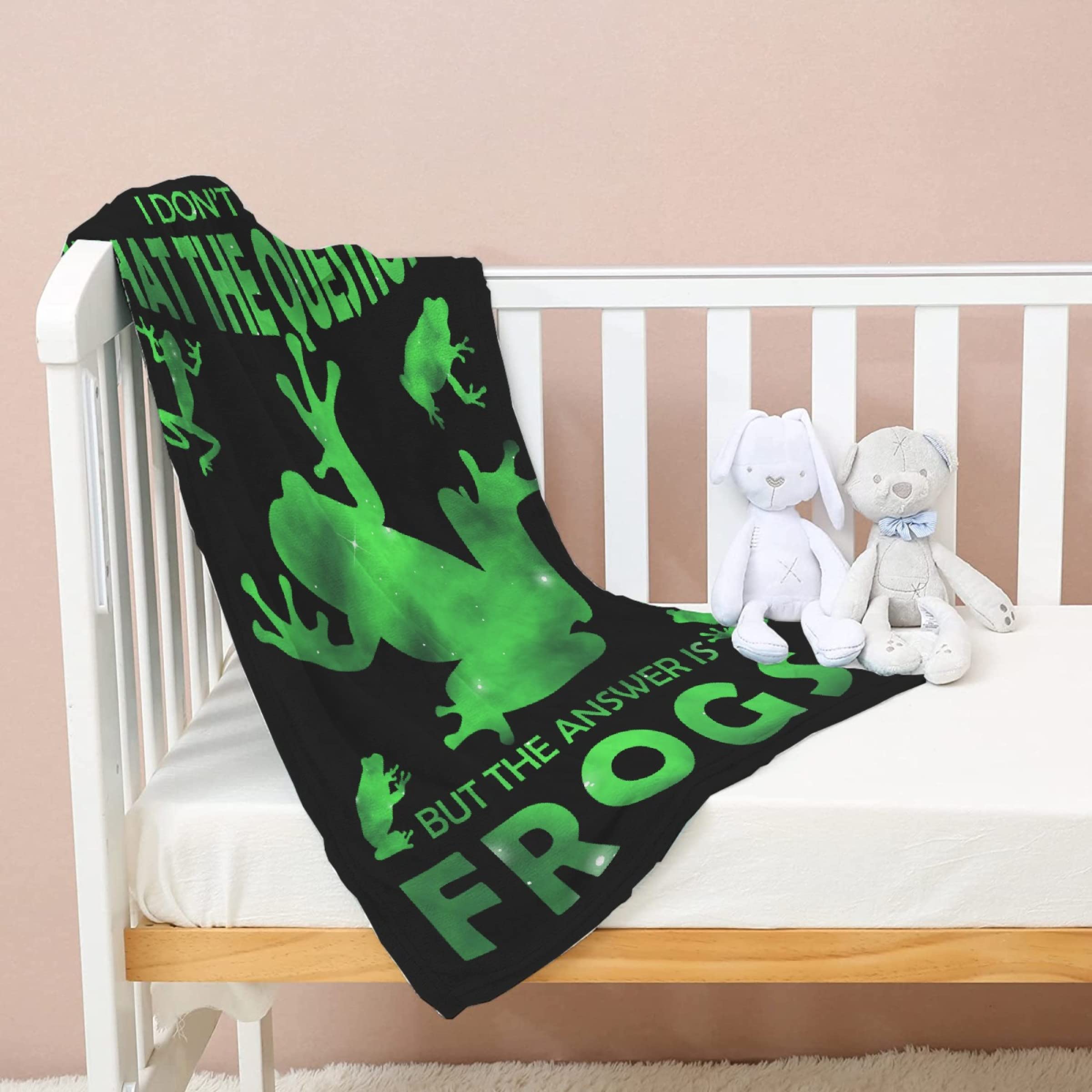 Homiehug The Answer is Frogs Soft Blanket Flannel Plush Gifts Cozy Fuzzy Cute Animal Throws for Nap Bedding Sheet Couch Decor Tapestries Child Non-Shedding 30