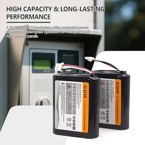 Miniatura 5 de Lunggwey Paquete de 2 baterías de repuesto 3.7V 7800mAh 300-10186 para Honeywell AI05-2, AI07-1, AI07-2, Pro 7 y ADT Command Smart Security Panel