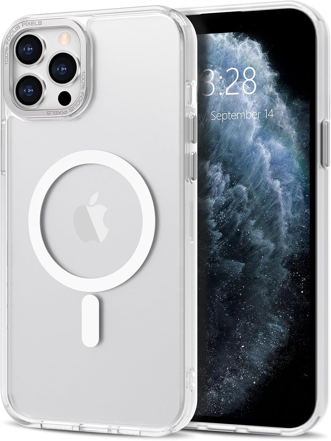Anuck Case for iPhone 11 Pro Max Case Magnetic Phone Case Compatible with MagSafe, Soft TPU Bumper Hard Translucent Matte Back Slim Fit Shockproof Protective Cover for Men Women Girls - White