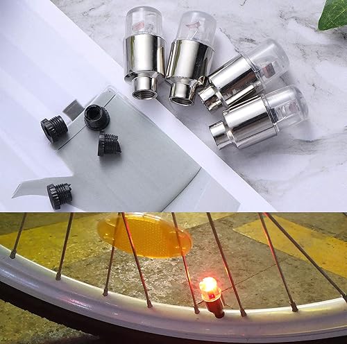 Miniatura 6 de Luces LED para neumáticos de automóvil, paquete de 4 unidades, tapones para válvulas de camión, bicicleta, carrito de golf, luz de rueda de