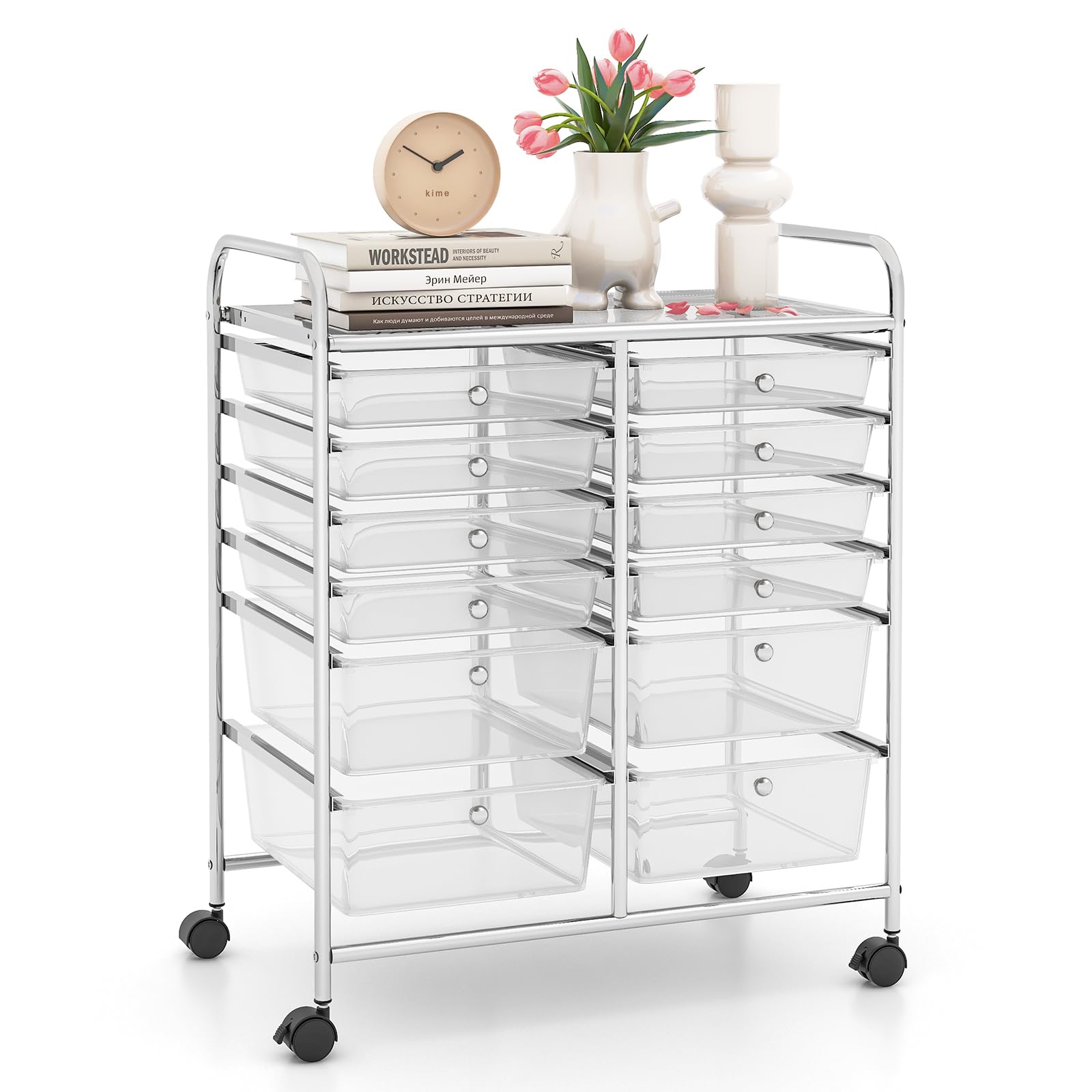 LDAILY 12 Drawer Rolling Storage Cart