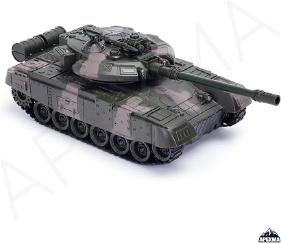 Oyuncak 2.4GHz Uzaktan Kumandalı Paletli Rc Tank Şarjlı Işıklı Sesli Gövdesi 360° Dönen Askeri Tank