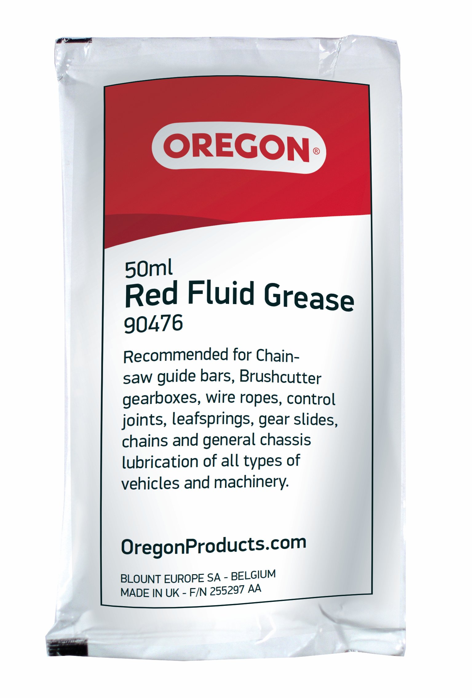 Oregon Red 90476 Fluid Grease 50 Ml Sachet For Lubricating Chainsaw Bar Nose Sprockets