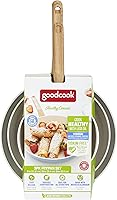 Vista 9 de GoodCook Juego de sartenes de cerámica saludable de 3 piezas con infusión de titanio, azul claro, utensilios de cocina de inducción, sartén
