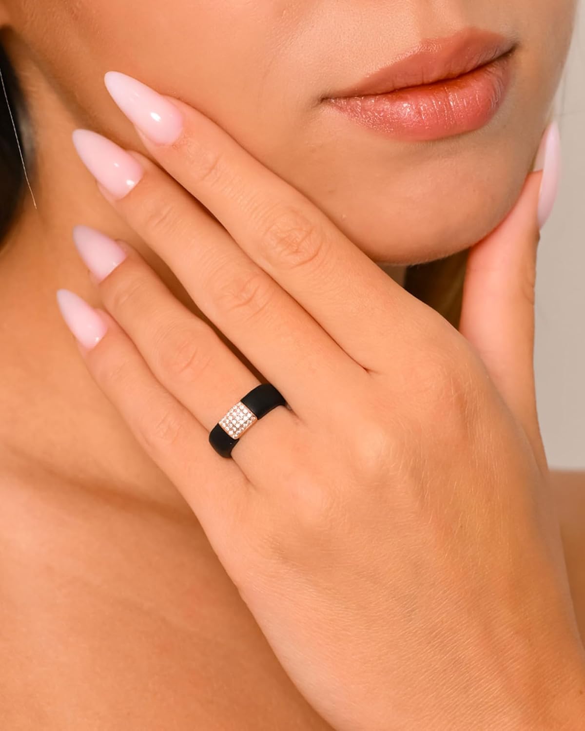 Rinfit Womens Silicone Wedding Ring - Engagement Ring for Women - Promise Rings for Her with Cubic Zirconia Stones - Patented Design - Image 2