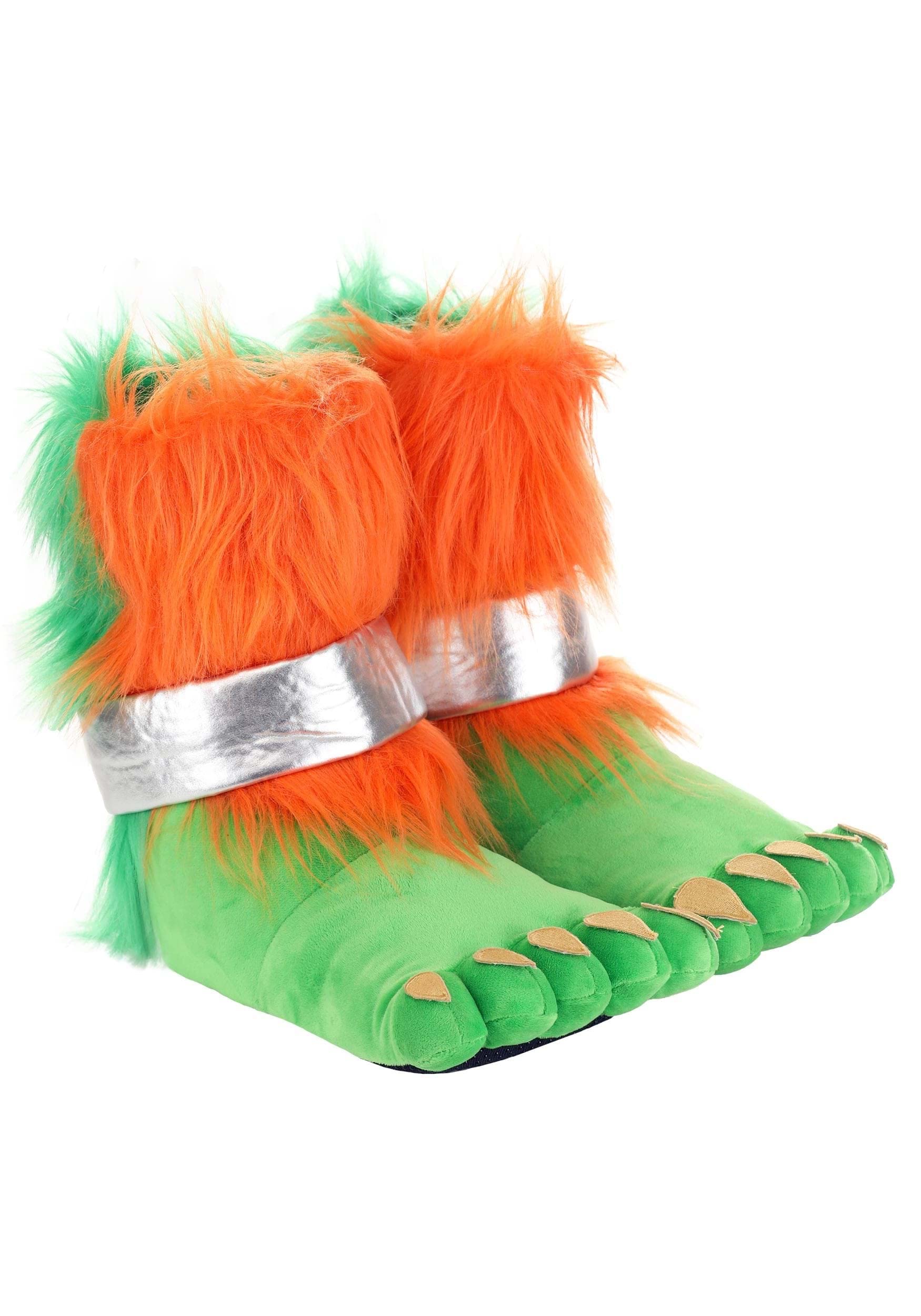 Street Fighter Blanka Costume Slippers for Adults