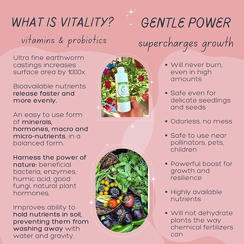 Vista 2 de VermisTerra Vitality - Acelerador de crecimiento, potenciador de energía, fertilizante de plántulas, alimento orgánico para plantas, promueve