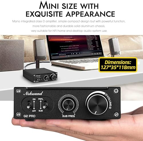 Miniatura 8 de Nobsound G2 PRO TPA3255 Hi-Fi 300W Subwoofer Power Amplifier Mono Channel Class D SUB Audio Amp