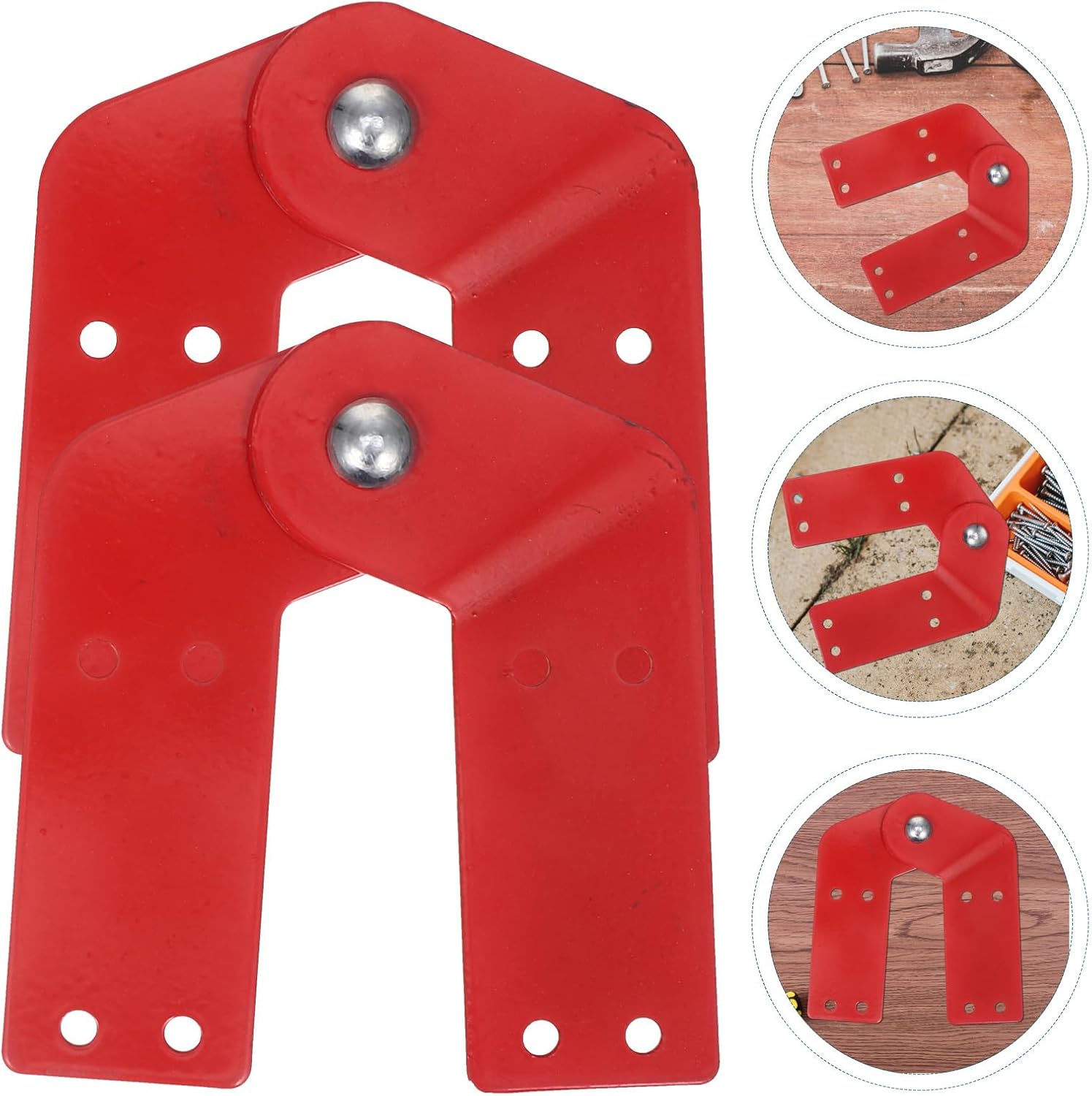 OSALADI 2Pcs Ladder Hinges Herringbone Attic Ladder Replacement Accessories Aluminum Red Hinges for Home
