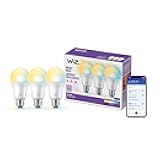 60W A19 LED Smart Light Bulbs Tunable White - Connects to Your Wi-Fi - E26 Smart Bulb - Control with Voice or App + Activate with Motion - 3 Pack