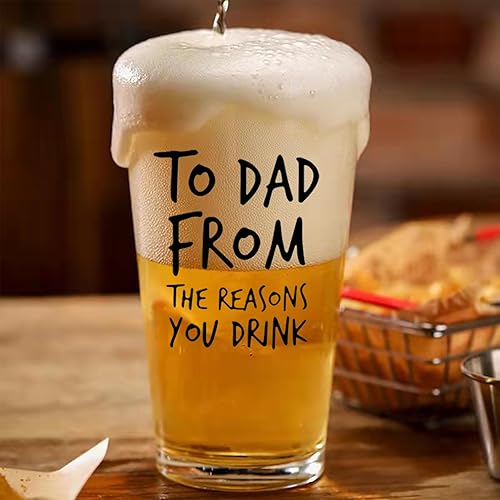 Miniatura 2 de CASUVEA Regalos de Navidad para papá, vaso de cerveza para papá de las razones por las que bebes de 15 onzas, regalos únicos para papá de hija hijo,