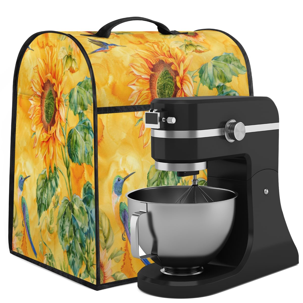 Coffee Maker Cover Sunflower Hummingbird Kitchen Appliance Covers Small Appliance Covers Blender Cover Juicer Cover Dust Covers for Kitchen Appliances with Top Handle and Pockets,Washable,B1000