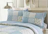 Vista 6 de Edredón Patchwork - Flor Silvestre Azul - Niños o Twin