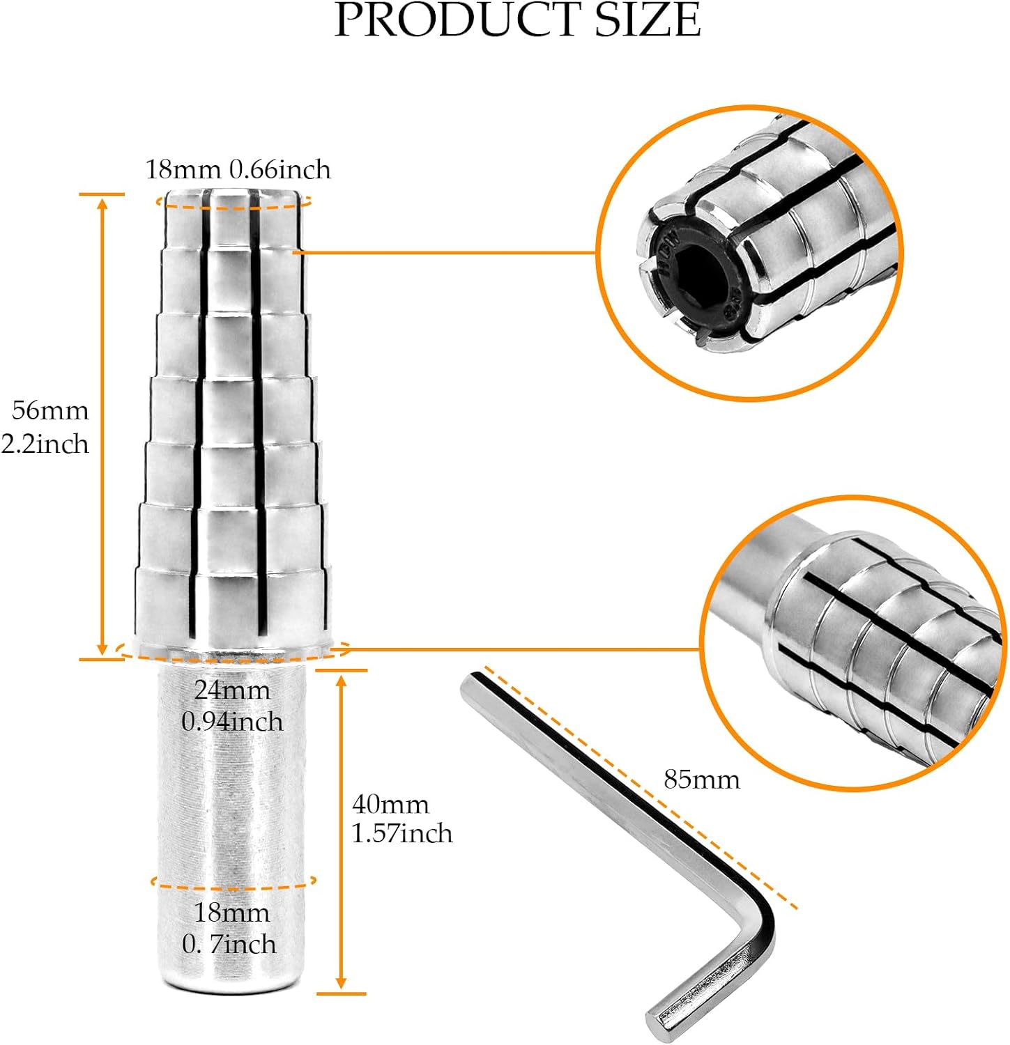 ZiBeiLe Expanding Ring Mandrel, Premium Ring Mandrel for Lathe, Ring Stretcher and Ring Making, Adjustable Sizes (7.5-10.5), Perfect for Turning and Manufacturing Rings, Sliver, D41-KRE-RNB165